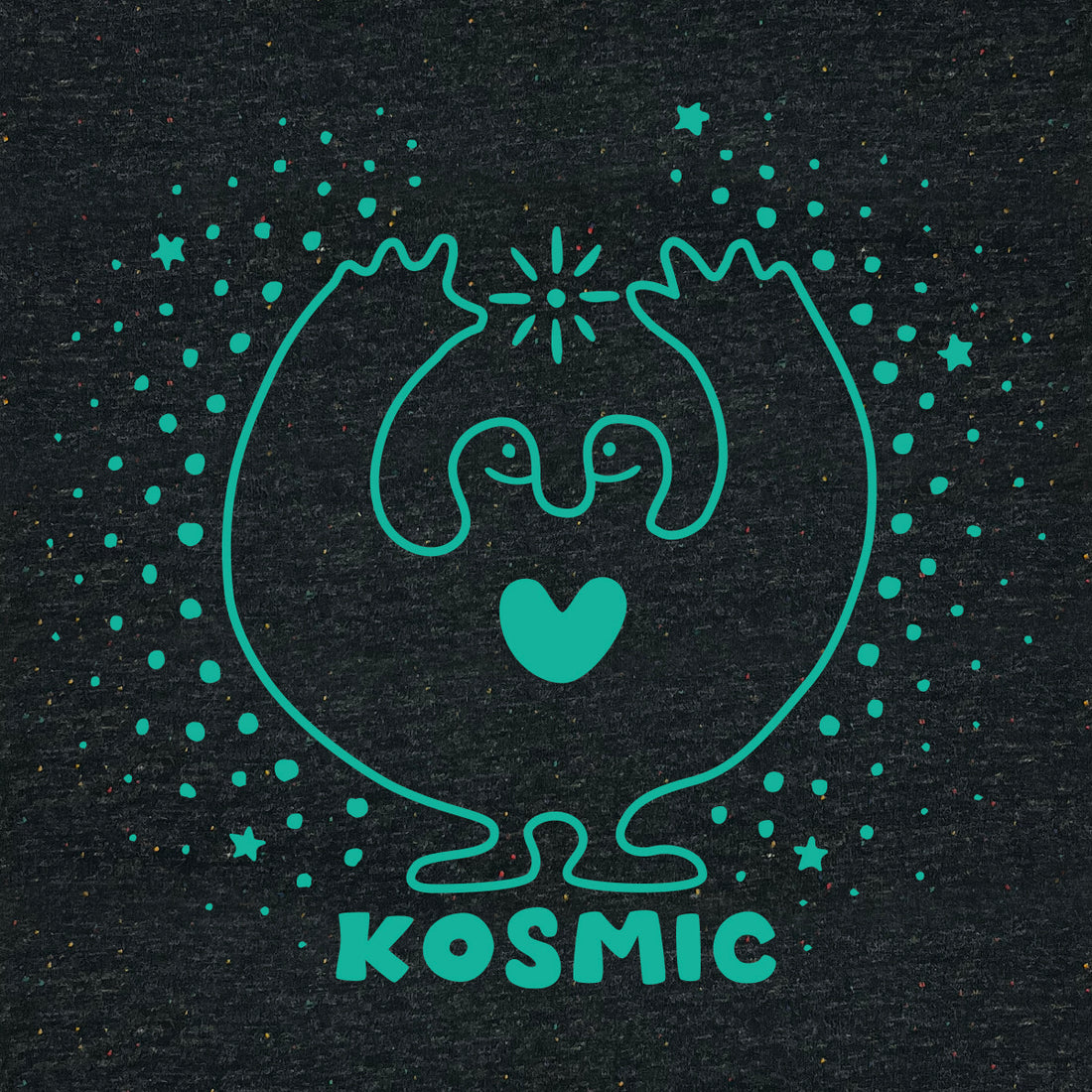 KOSMICオリジナルTシャツ正面 - Kosmic Alchemy recycled t-shirt front