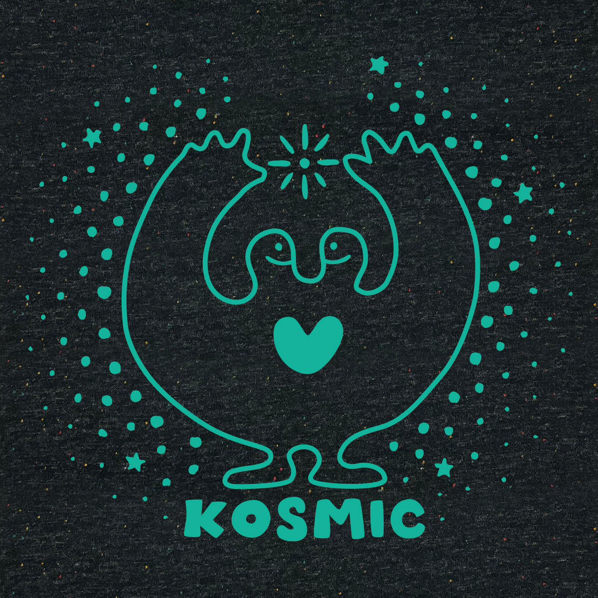 KOSMICオリジナルTシャツ正面 - Kosmic Alchemy recycled t-shirt front